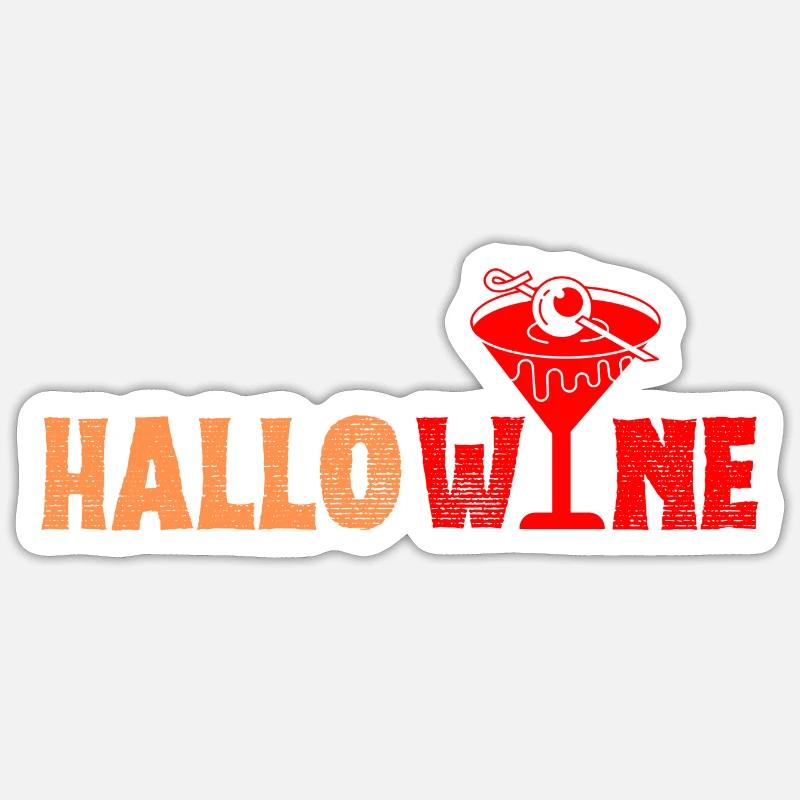 Hallo wine - Sticker taille S (10 x 10 cm) - blanc mat