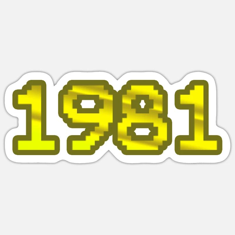 Nerd 1981 - Sticker Größe S (10 x 10 cm) - Mattweiß