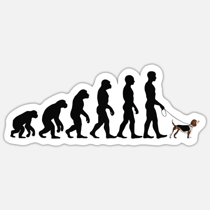 Beagle - Sticker taille S (10 x 10 cm) - blanc mat