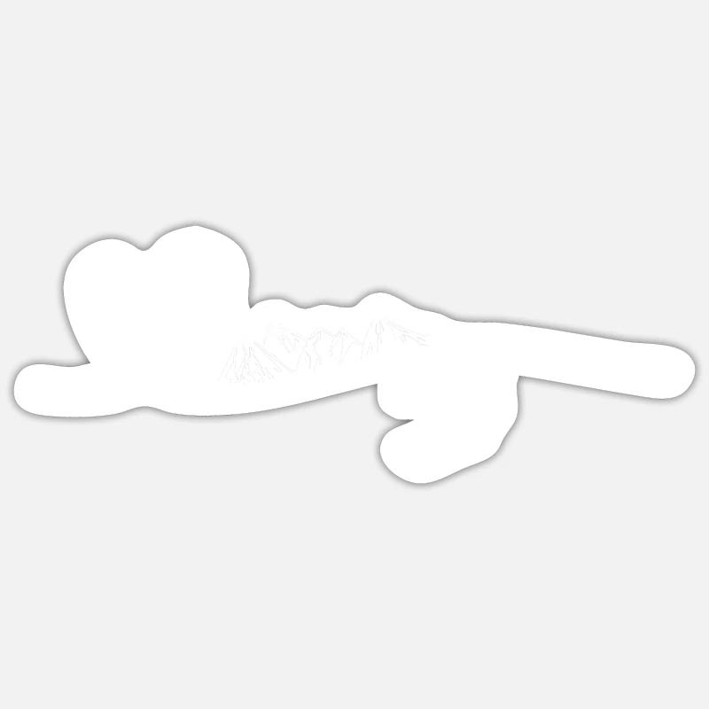 Snowboard - Sticker size S (10 x 10 cm) - white matte