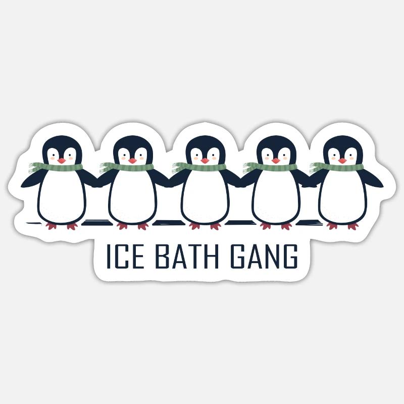 eisbader winterbader pinguin eisbaden Sticker Größe S (10 x 10 cm)