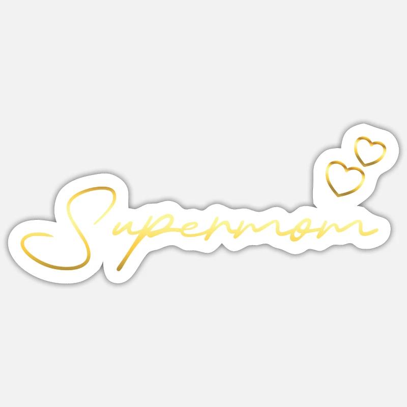 Supermom doré Sticker taille S (10 x 10 cm)