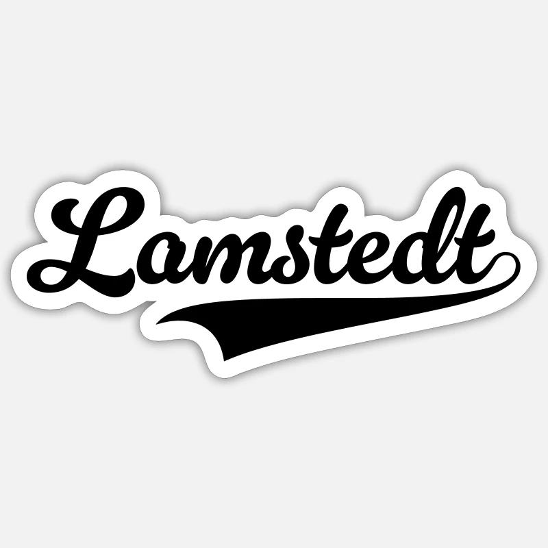 Lamstedt Retro - Sticker Größe S (10 x 10 cm) - Mattweiß