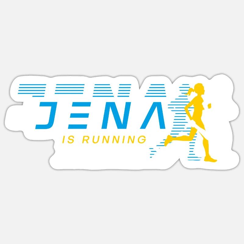 Jena Is Running - Sticker Größe S (10 x 10 cm) - Mattweiß