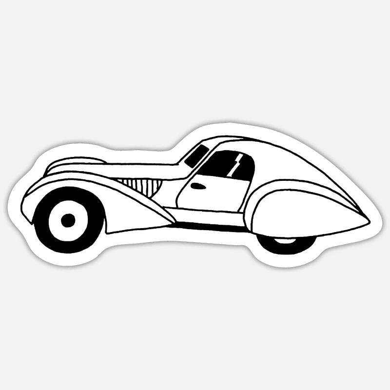 Schwarzes Auto und Wassertropfen Sticker Größe S (10 x 10 cm)