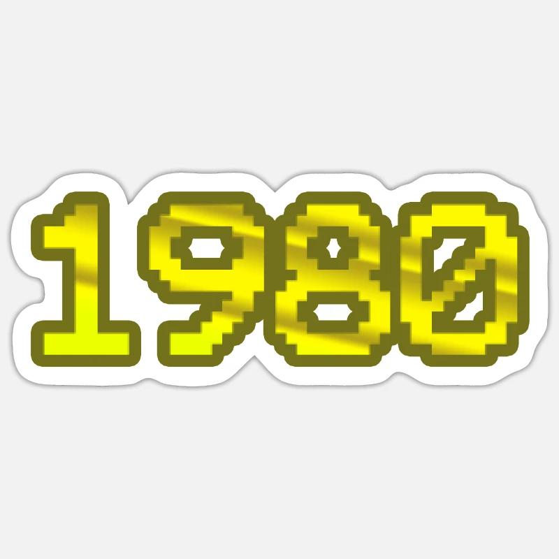 Nerd 1980 - Sticker Größe S (10 x 10 cm) - Mattweiß
