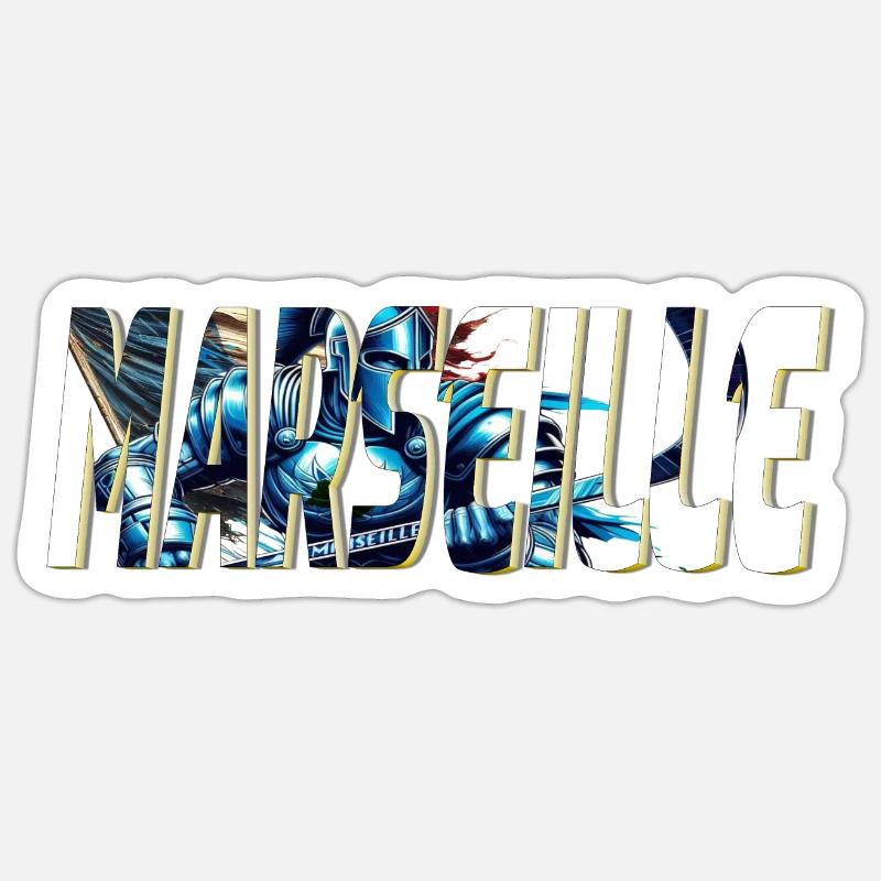 Stilisiertes Comic-Design in Marseille Sticker Größe S (10 x 10 cm)