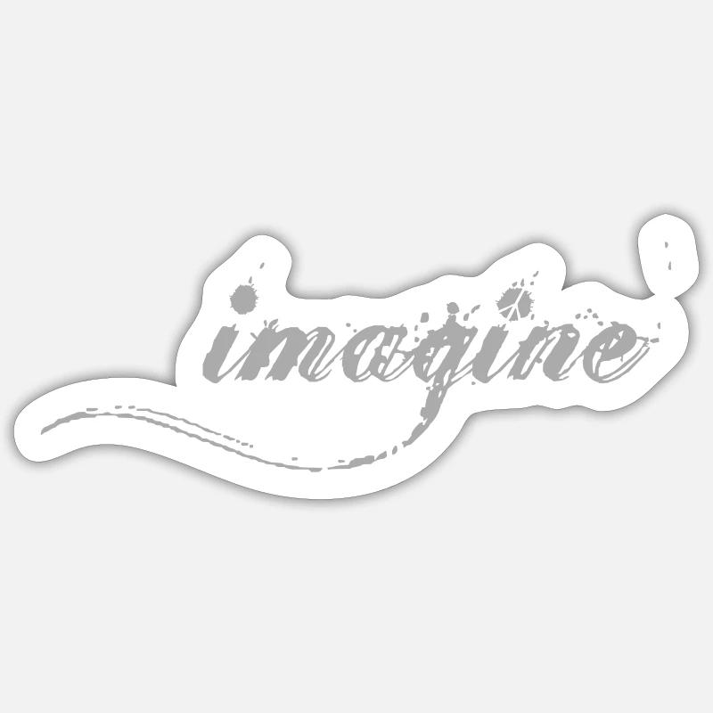 Imagine - Sticker taille S (10 x 10 cm) - blanc mat