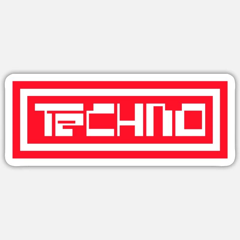 Techno Sticker Größe S (10 x 10 cm)