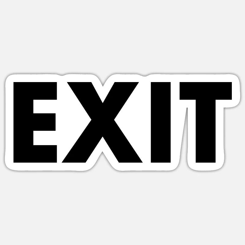Exit - Sticker taille S (10 x 10 cm) - blanc mat