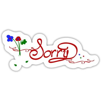 Sorry - Sticker size S (10 x 10 cm) - white matte - Front