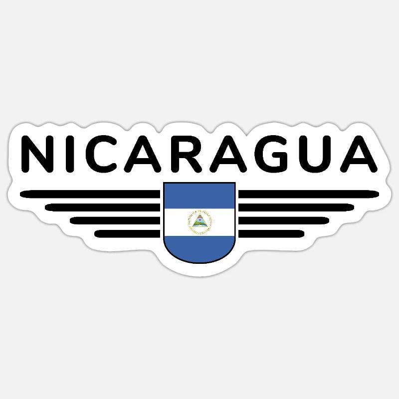 Conception d’un t-shirt Nicaragua - Sticker taille S (10 x 10 cm) - blanc mat