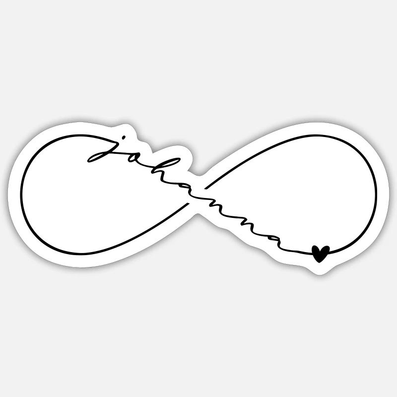 Johanna Nom Symbole de l’Infini - Sticker taille S (10 x 10 cm) - blanc mat