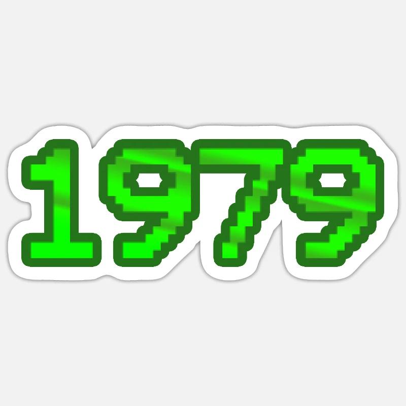 Ordinateur 1979 - Sticker taille S (10 x 10 cm) - blanc mat