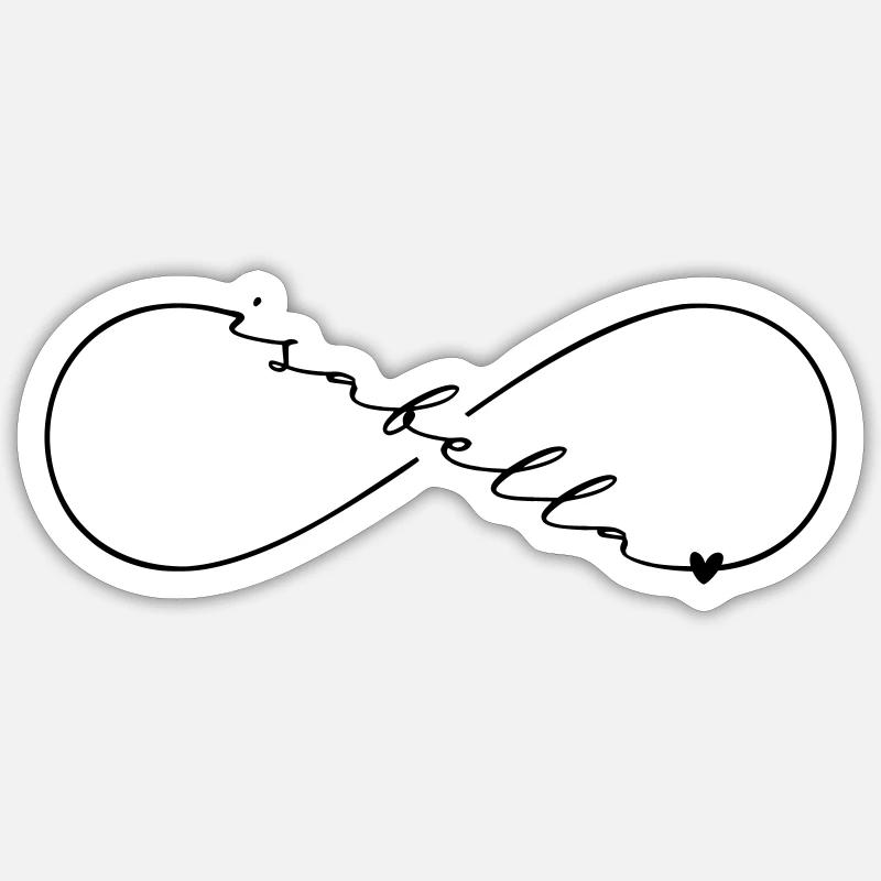 Isabella Name Infinity Symbol - Sticker size S (10 x 10 cm) - white matte