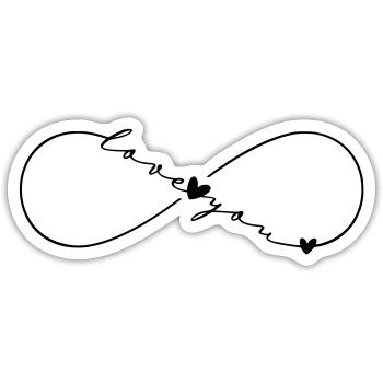 Love You Infinity Symbol - Sticker Größe S (10 x 10 cm) - Mattweiß - Vorne