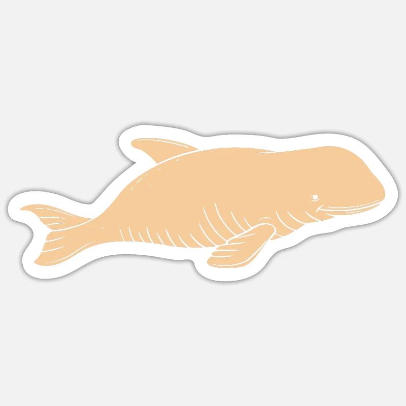Dugong - Sticker Größe S (10 x 10 cm) - Mattweiß