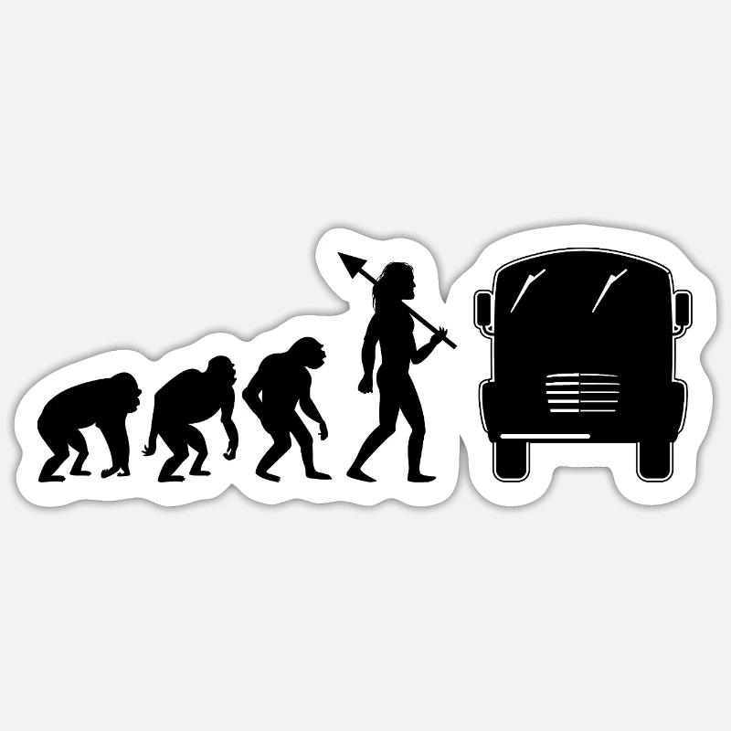 Evolution Bus School Bus Driver Driving Busman Sticker size S (10 x 10 cm)