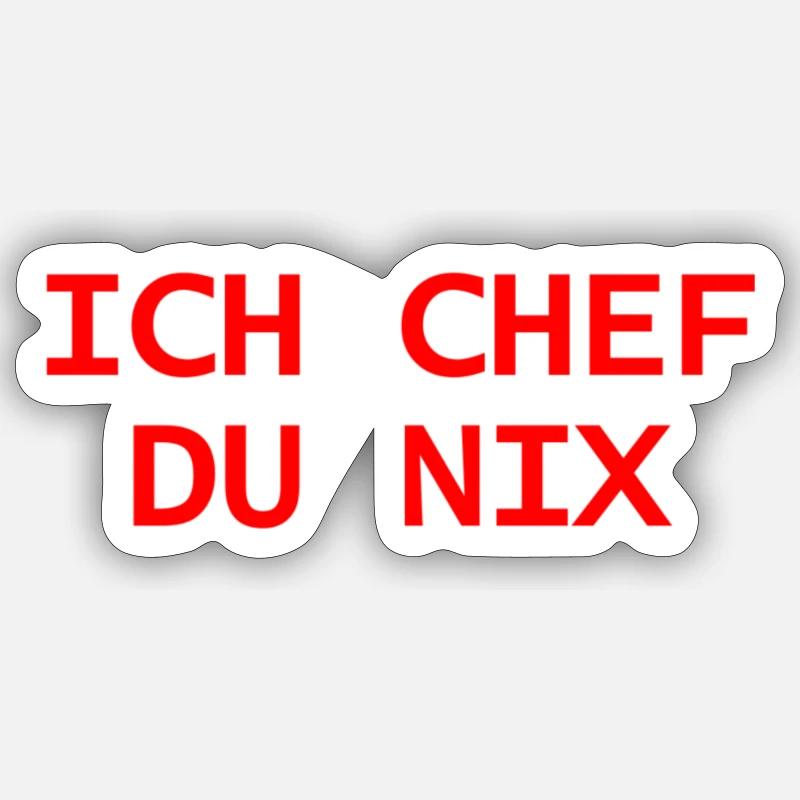 ich chef - Sticker Größe S (10 x 10 cm) - Mattweiß