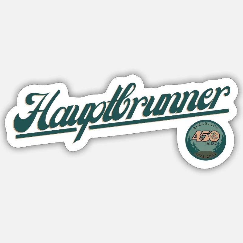 Hauptbrunner - Sticker Größe S (10 x 10 cm) - Mattweiß