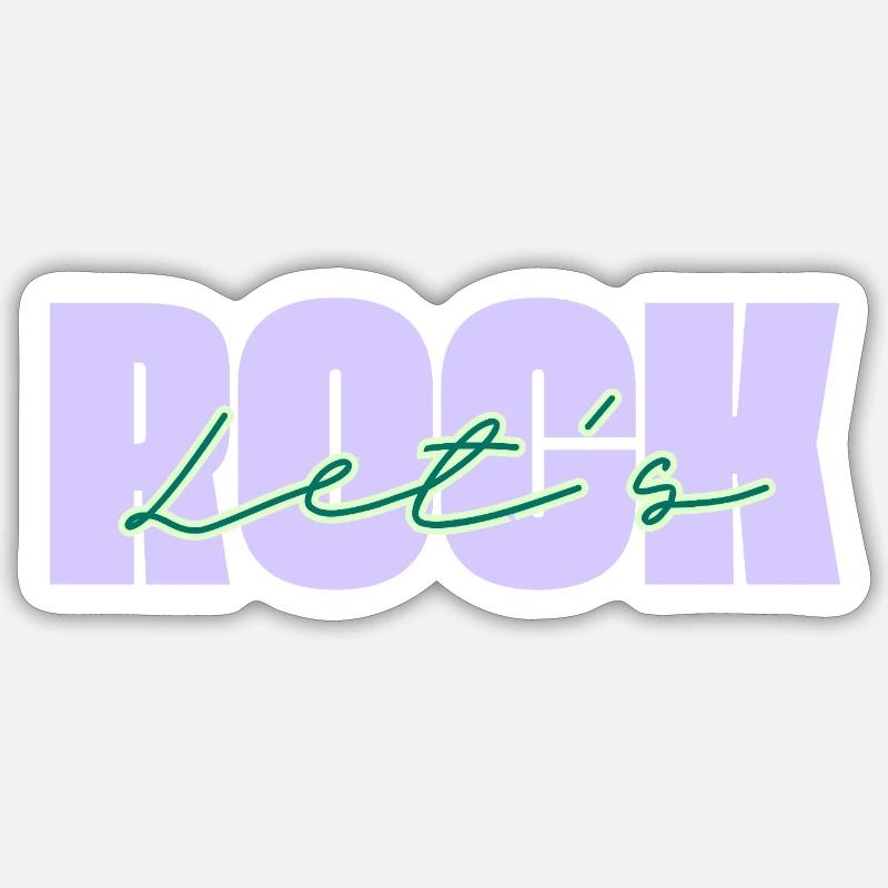 Let's Rock - Sticker size S (10 x 10 cm) - white matte