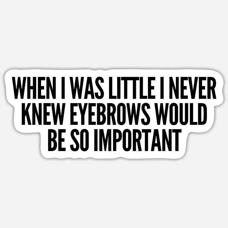 Eyebrows Are Important Funny Quote - Sticker taille S (10 x 10 cm) - blanc mat