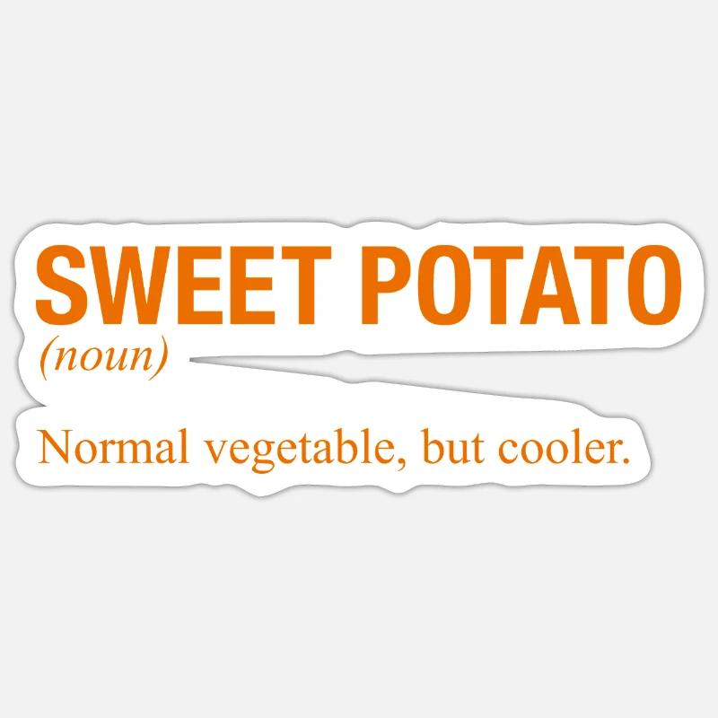 PATATE DOUCE - Sticker taille S (10 x 10 cm) - blanc mat