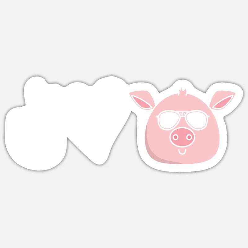 Cochon - Sticker taille S (10 x 10 cm) - blanc mat