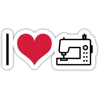 Sewing machine - Sticker size S (10 x 10 cm) - white matte - Front