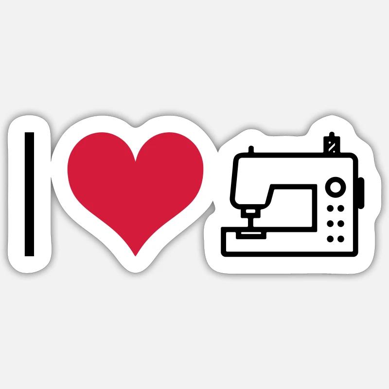 Sewing machine - Sticker size S (10 x 10 cm) - white matte