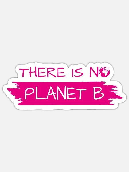 Kein Planet B Pinselstrich-Aufdruck - Sticker Größe S (10 x 10 cm) - Mattweiß