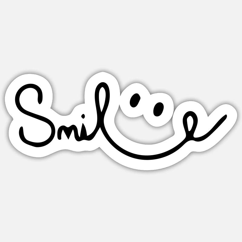 sourire - Sticker taille S (10 x 10 cm) - blanc mat