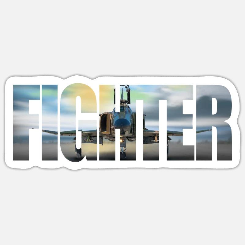 Chasseur F-4 Phantom - Sticker taille S (10 x 10 cm) - blanc mat