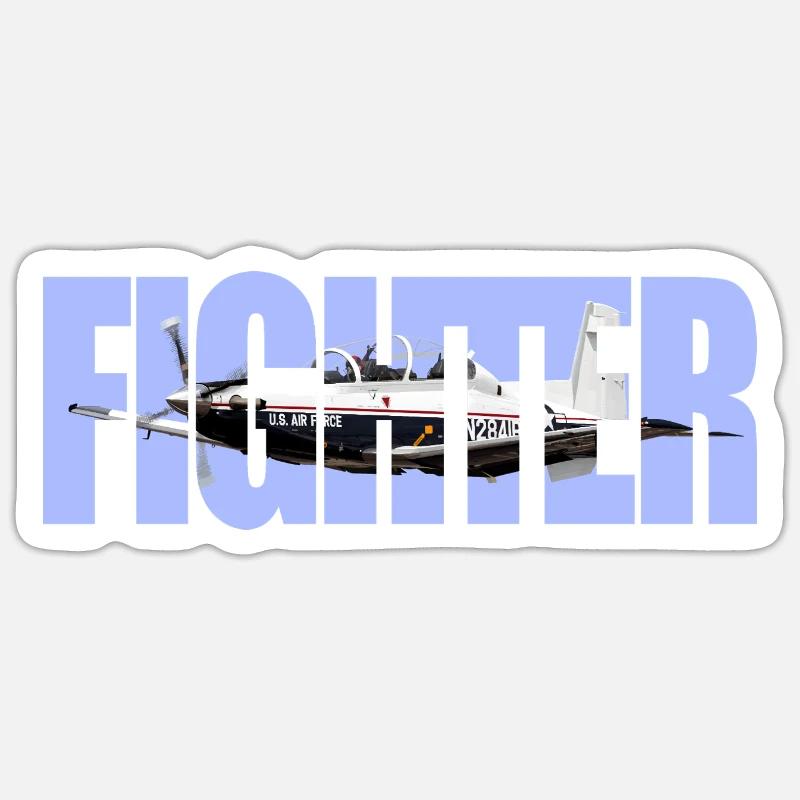 Fighter T-6 Texan - Sticker Größe S (10 x 10 cm) - Mattweiß