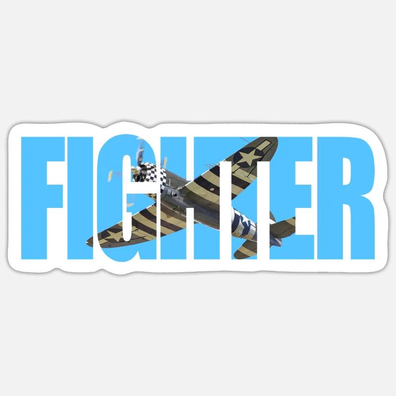 P-47 Thunderbolt - Sticker Größe S (10 x 10 cm) - Mattweiß