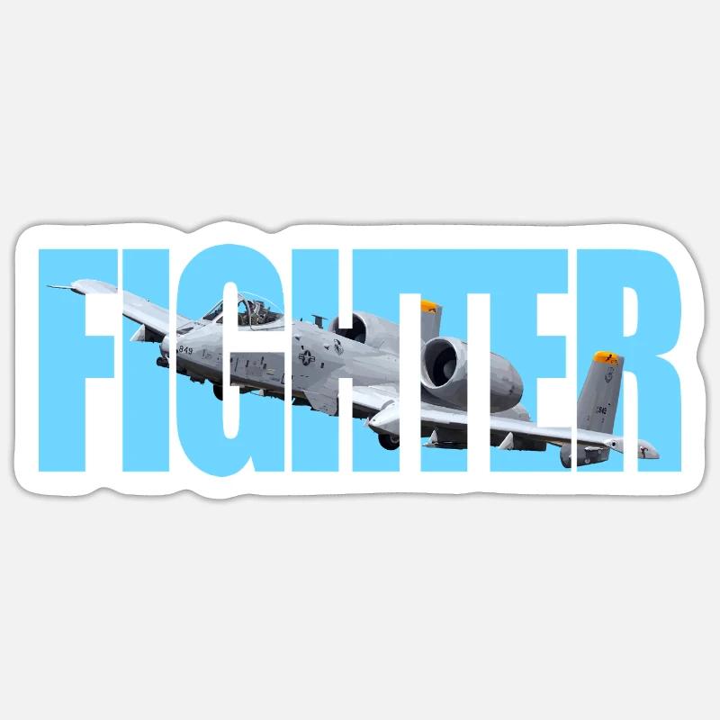Chasseur A-10 Thunderbolt II - Sticker taille S (10 x 10 cm) - blanc mat