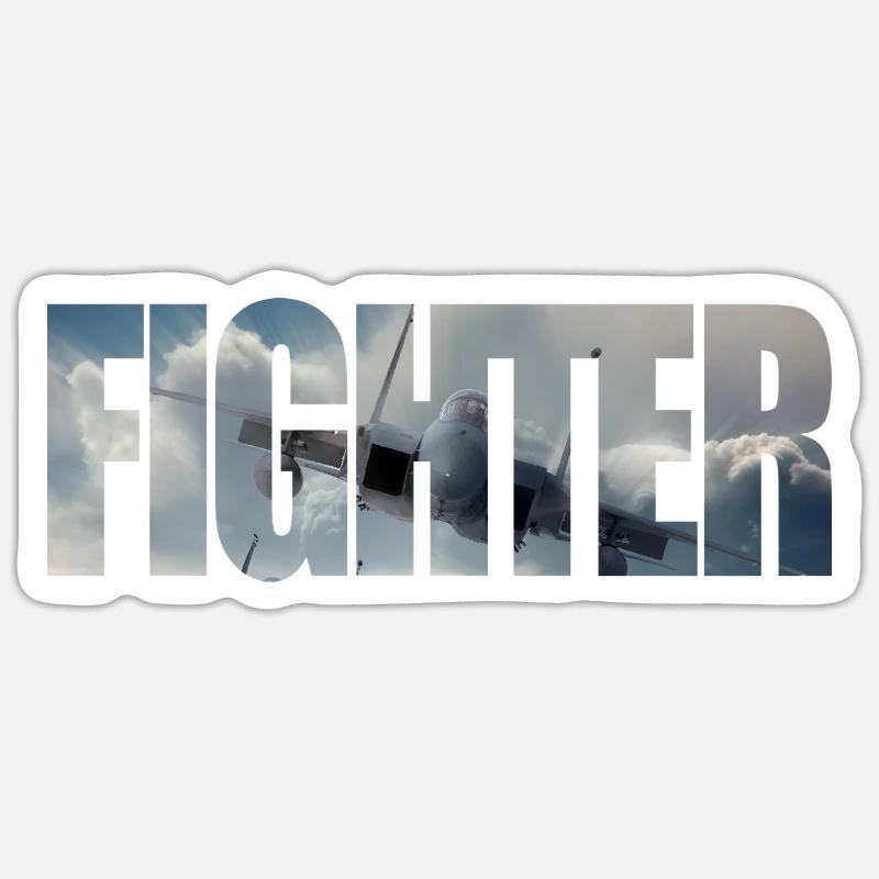 Fighter F-15 Eagle - Sticker size S (10 x 10 cm) - white matte