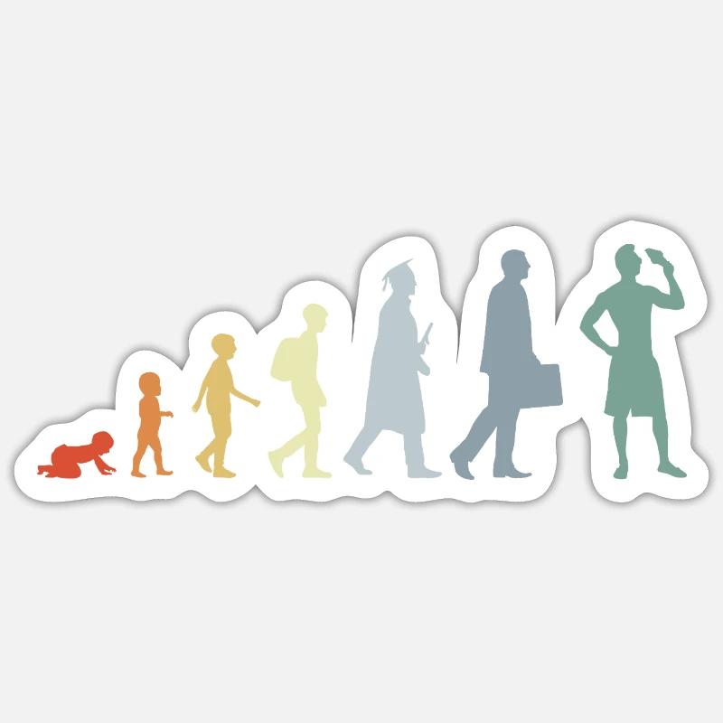 Evolution Amateurs de crème glacée - Sticker taille S (10 x 10 cm) - blanc mat