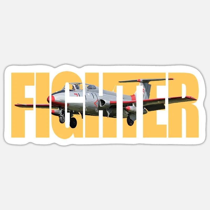 Fighter L-29 Delfin - Sticker Größe S (10 x 10 cm) - Mattweiß