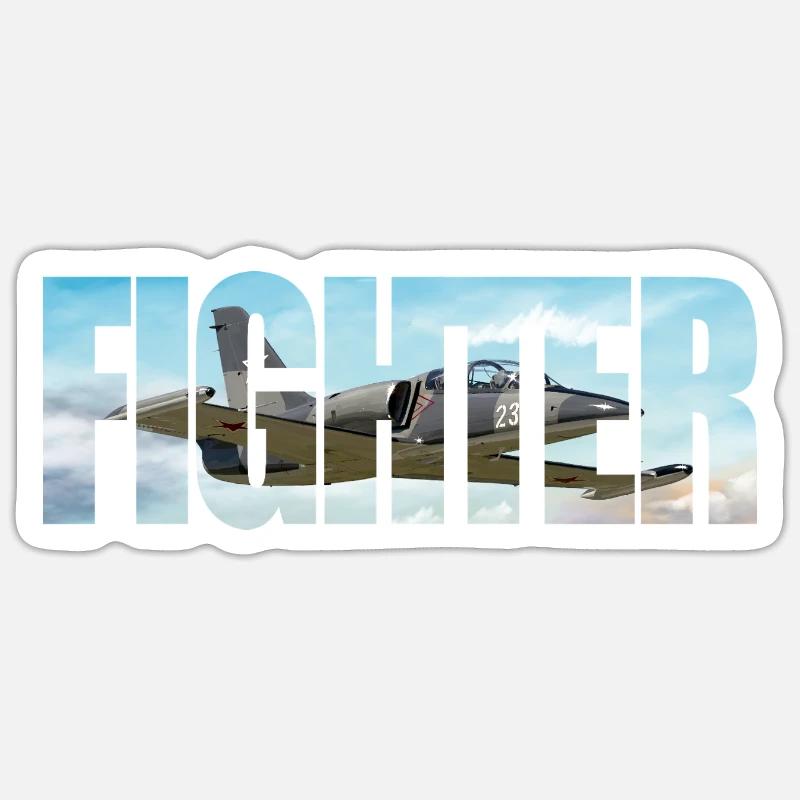 Fighter L-39 Albatros - Sticker size S (10 x 10 cm) - white matte