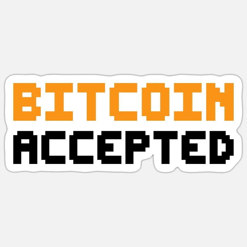 Bitcoin accepté - Sticker taille S (10 x 10 cm) - blanc mat