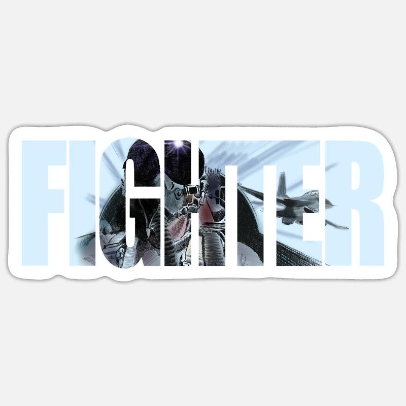 Fighter - Sticker size S (10 x 10 cm) - white matte