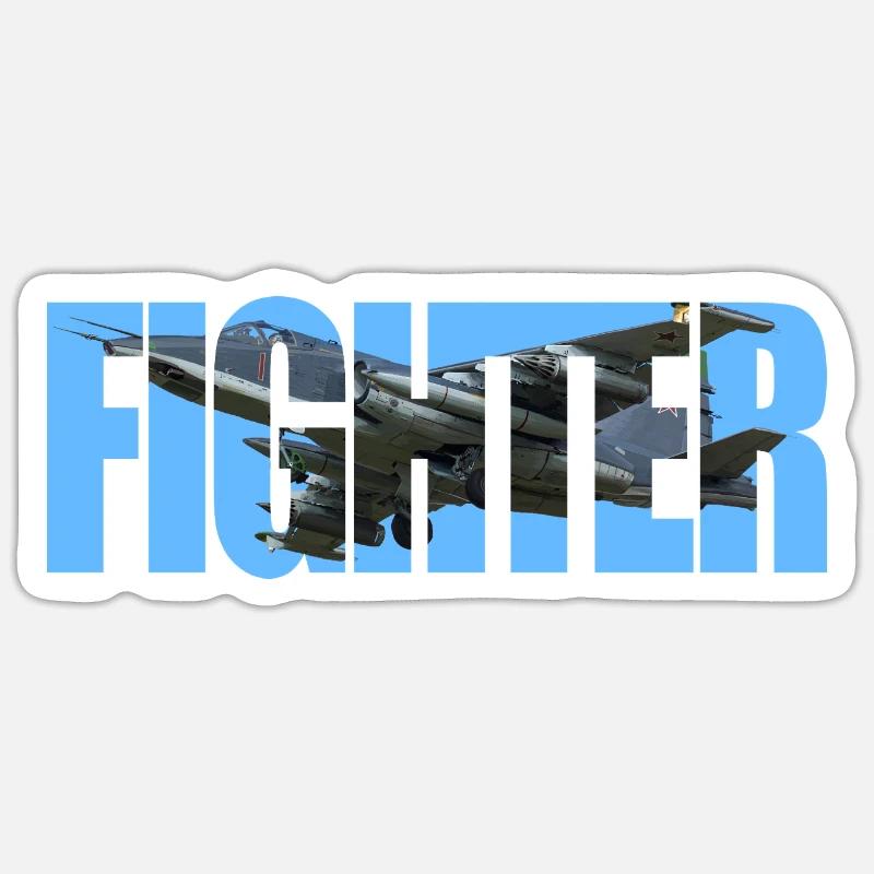 Fighter Su-25 - Sticker size S (10 x 10 cm) - white matte