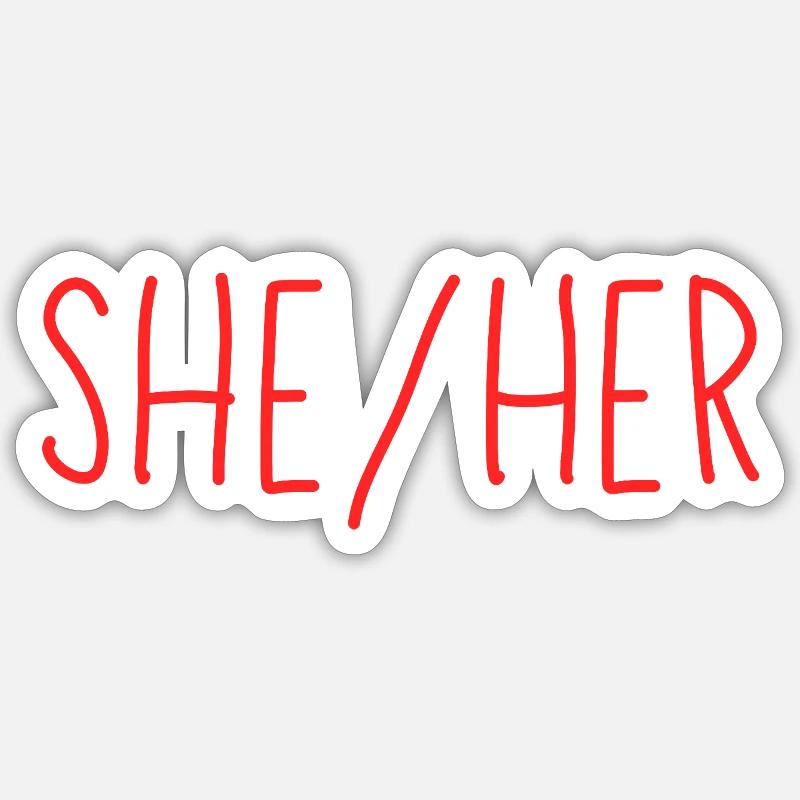 SheHer - Sticker size S (10 x 10 cm) - white matte