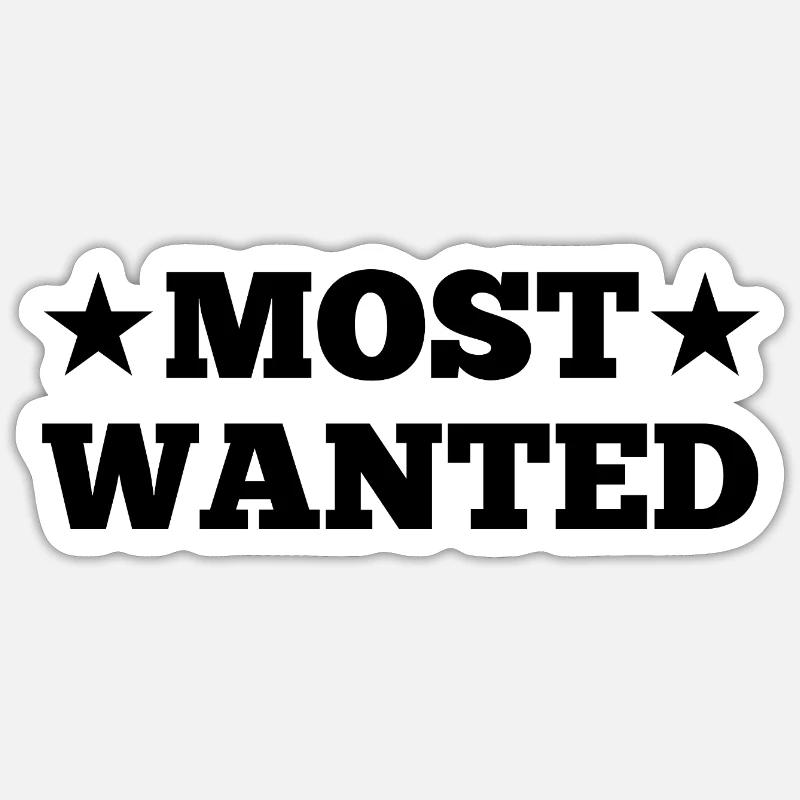 Most Wanted - Sticker size S (10 x 10 cm) - white matte