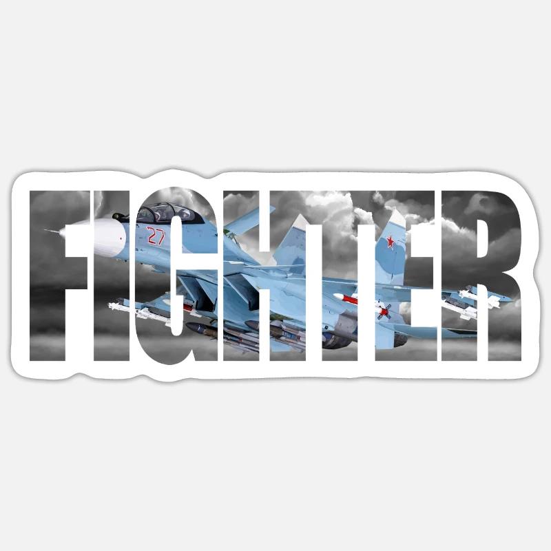 Chasseur Su-30SM - Sticker taille S (10 x 10 cm) - blanc mat