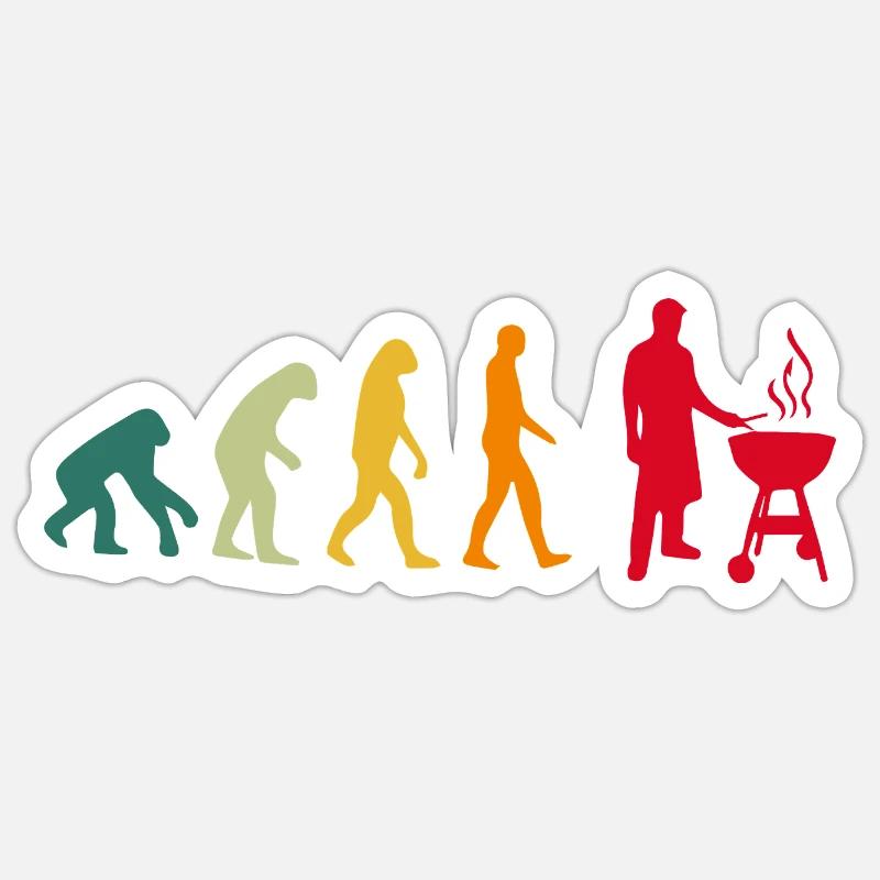 Crickets Evolution Drôle - Sticker taille S (10 x 10 cm) - blanc mat