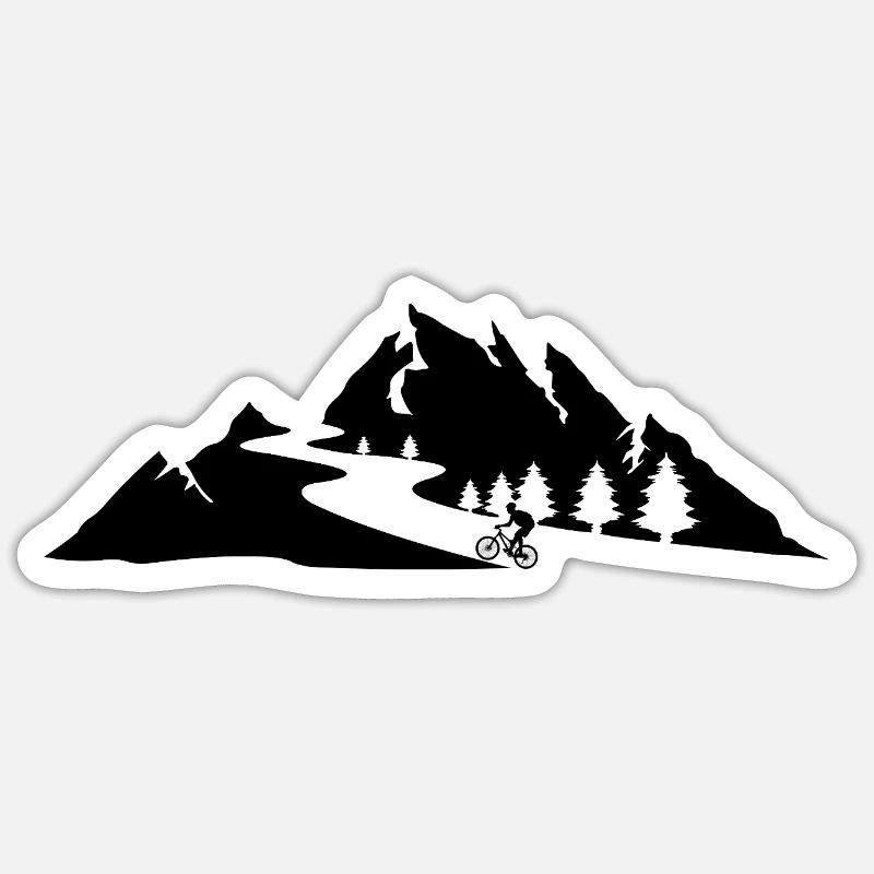 Mountain bikers - Sticker size S (10 x 10 cm) - white matte