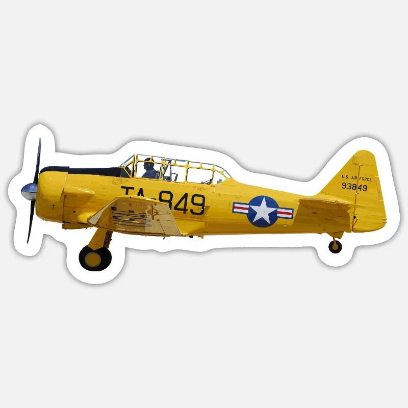 T-6 Texan - Sticker size S (10 x 10 cm) - white matte