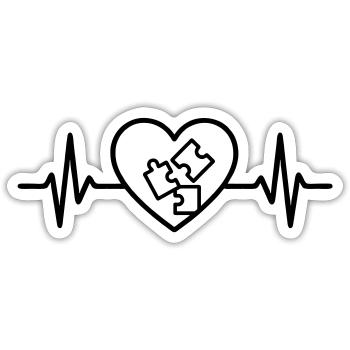 Pièce de jeu de puzzle de coeur - Sticker taille S (10 x 10 cm) - blanc mat - Devant